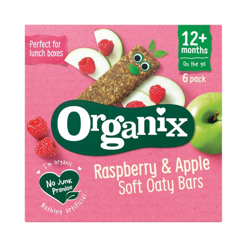 Organix Raspberry & Apple Organic Soft Oaty Bars Multipack 12 Months+ 6x30g